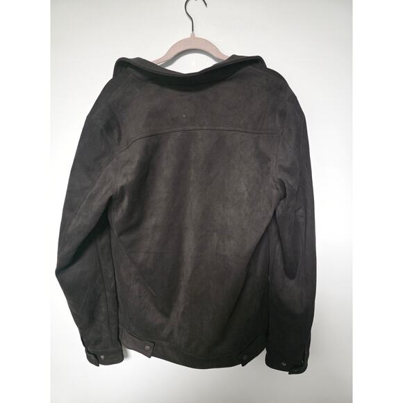 NWT Civil Society Faux Suede Jacket Large Black Fall Winter Buttons Warm Street - Picture 2 of 8